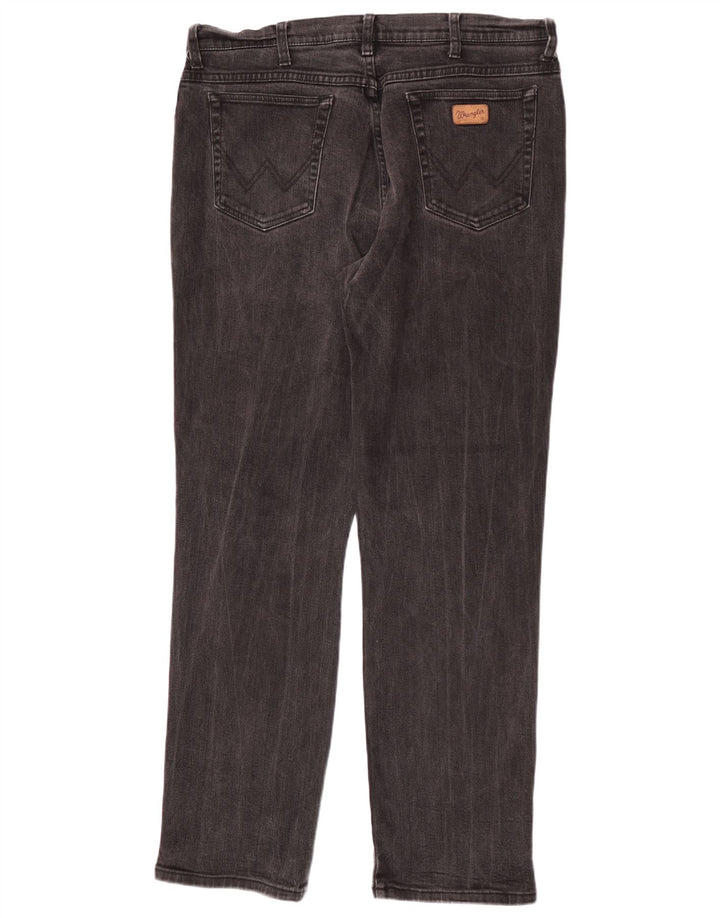Wrangler Mens Texas Stretch Straight Jeans W38 L34 Grey Cotton