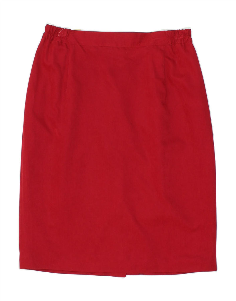 VINTAGE Womens Midi Skirt IT 48 XL W34 Red Viscose Vintage Vintage and Second-Hand Vintage from Messina Hembry 