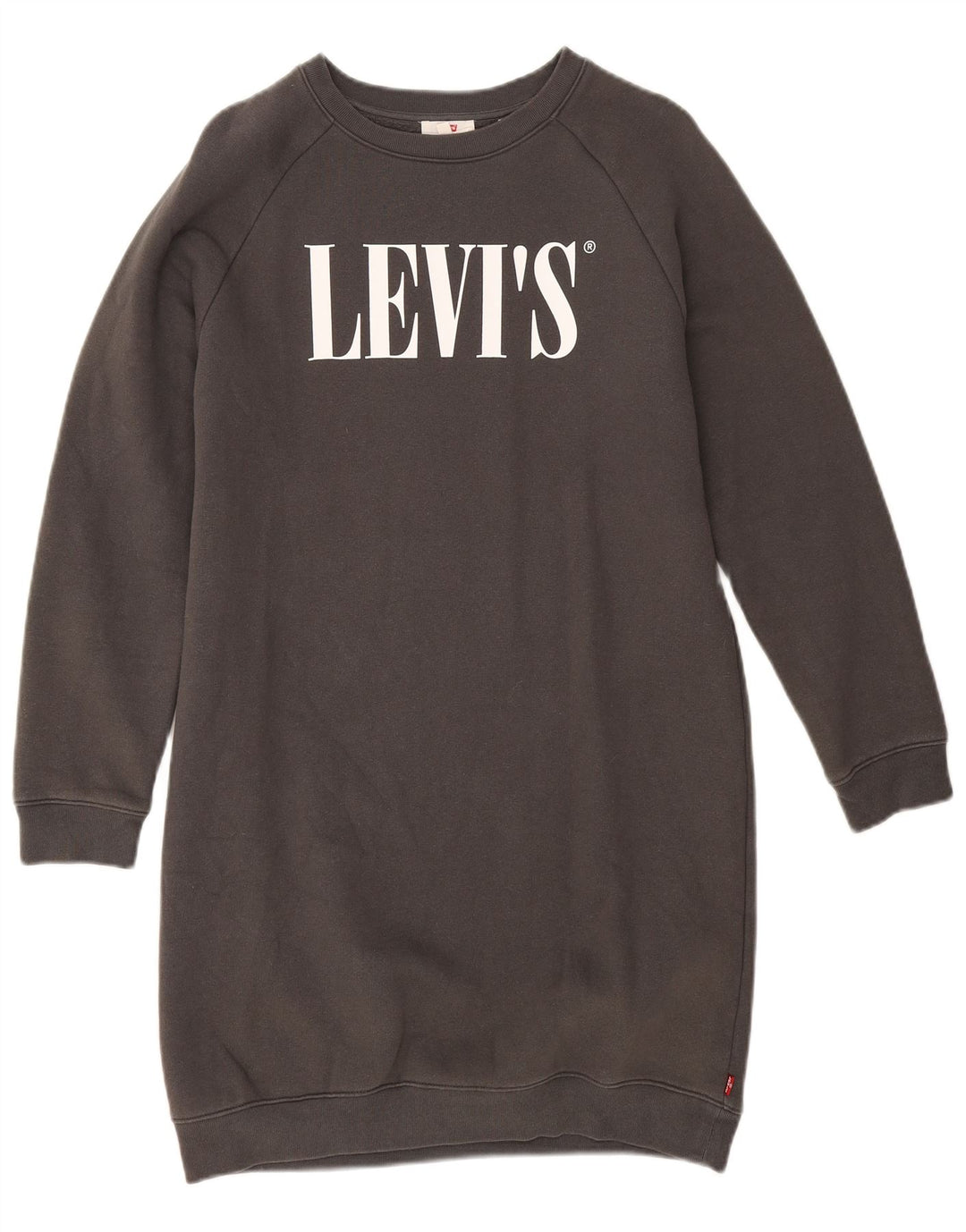 Levi's Womens Oversized Graphic Sweatshirt Jumper Dress UK 6 XS Grey Cotton