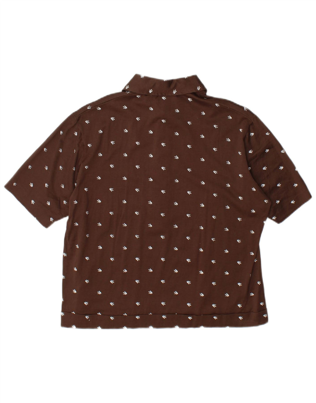 VINTAGE Womens Short Sleeve Pullover Shirt IT 52 2XL Brown Geometric