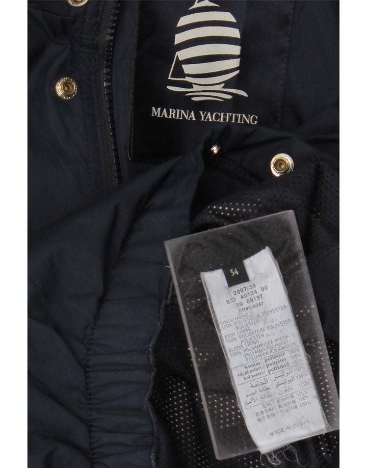 MARINA YACHTING Mens Bomber Jacket IT 54 2XL Navy Blue Polyester Vintage Marina Yachting and Second-Hand Marina Yachting from Messina Hembry 
