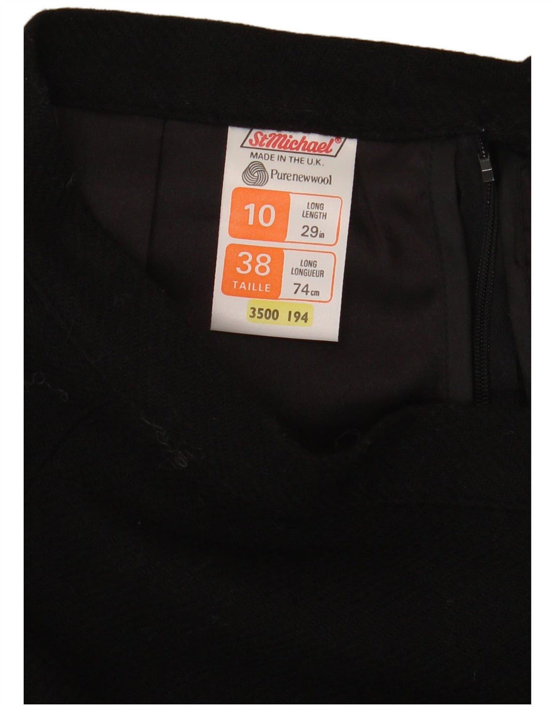 St Michael Womens A-Line Skirt UK 10 Small W24  Black Wool