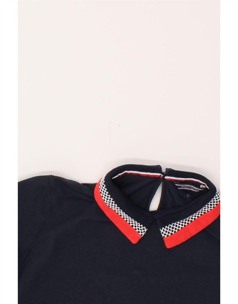 TOMMY HILFIGER Womens Polo Shirt UK 10 Small Navy Blue Cotton | Vintage Tommy Hilfiger | Thrift | Second-Hand Tommy Hilfiger | Used Clothing | Messina Hembry 