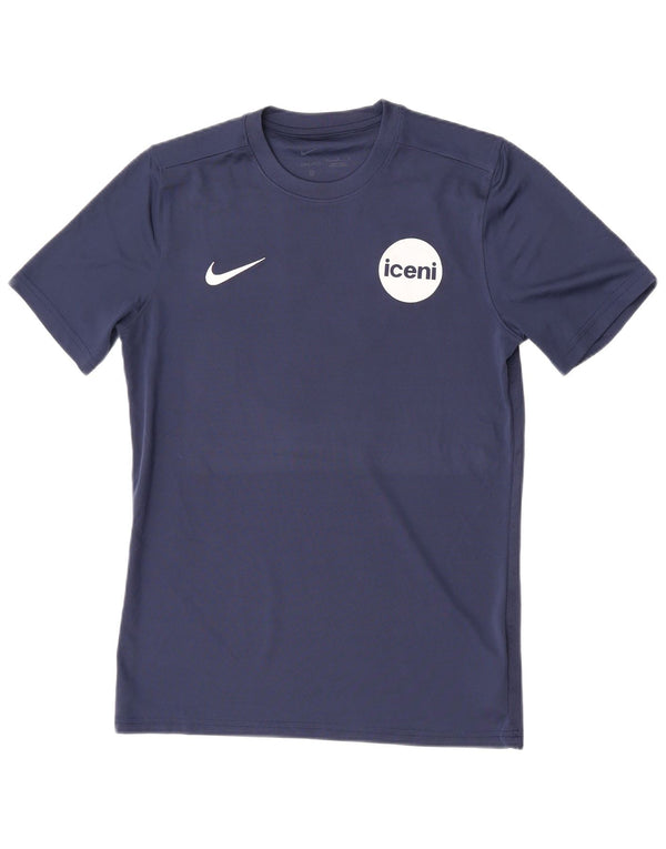 Nike Mens Dri Fit Graphic T-Shirt Top Medium Navy Blue Polyester