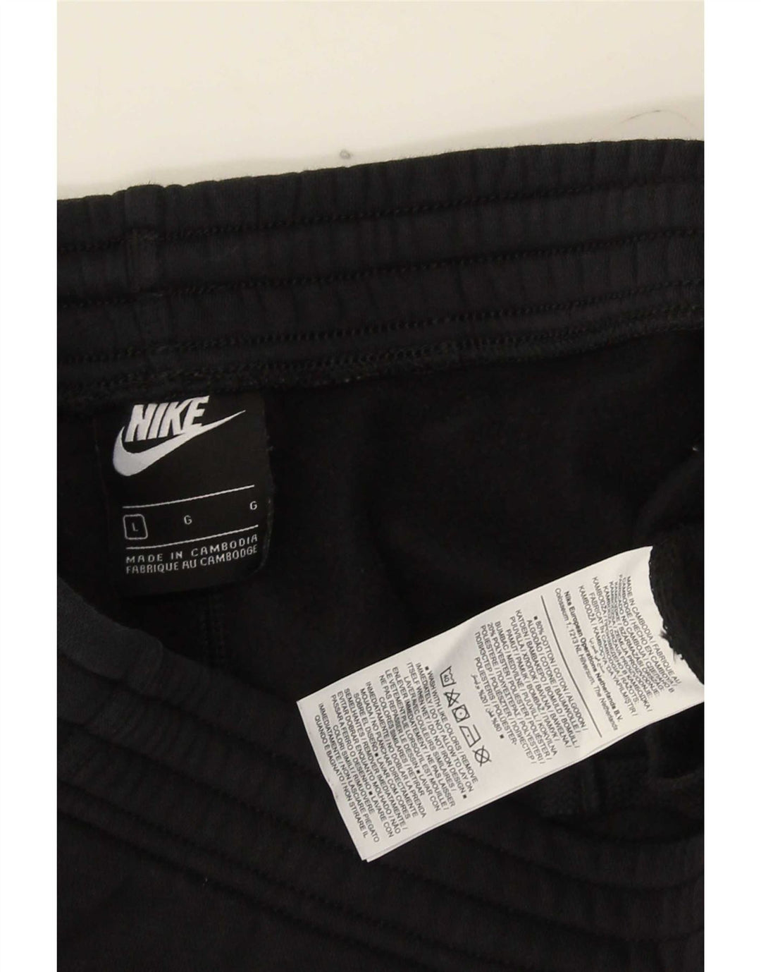 Nike Mens Tracksuit Trousers Joggers Large Black Cotton