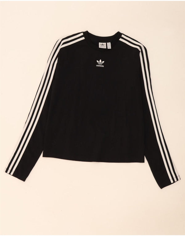 Adidas Womens Top Long Sleeve UK 20/22 XL Black Cotton
