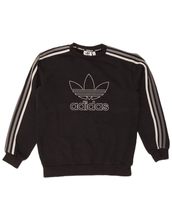 Adidas Mens Graphic Sweatshirt Jumper Small Black Cotton