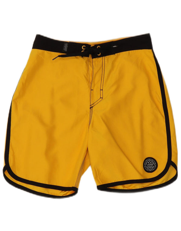 Vans Mens Swimming Shorts Small  Yellow Colourblock Polyester