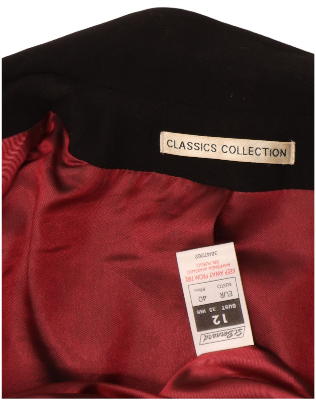 ST. BERNARD Womens Overcoat UK 12 Medium Black