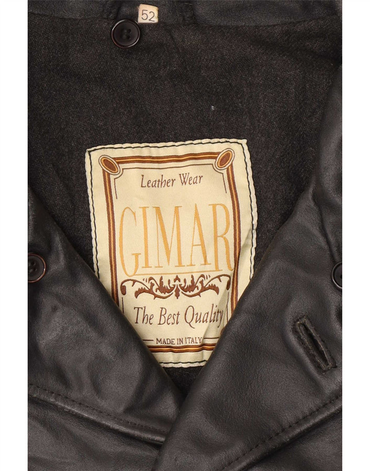 Vintage Mens Leather Jacket IT 52 XL Black