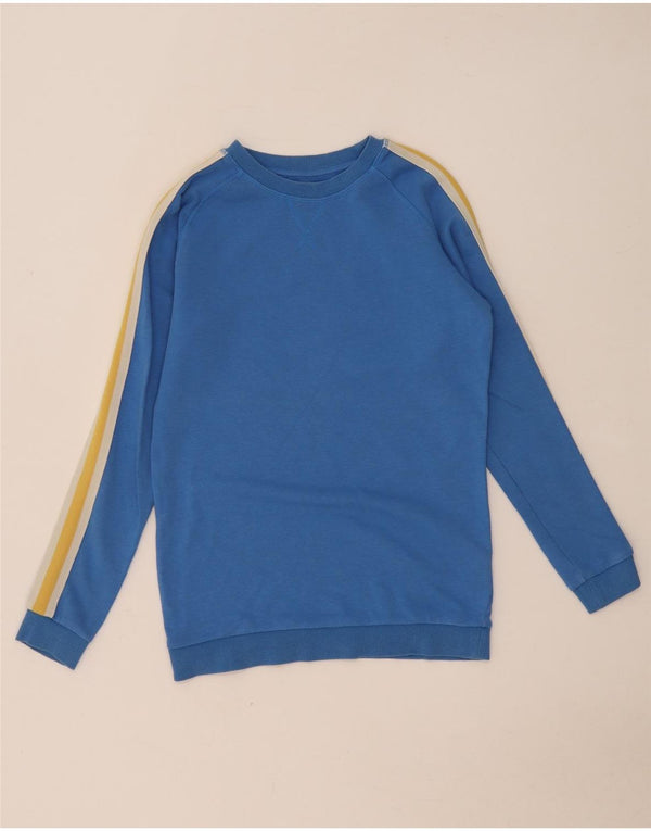 Marks & Spencer Boys Sweatshirt Jumper 13-14 Years Blue Colourblock Cotton