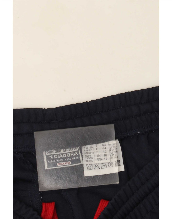 Diadora Womens Tracksuit Trousers UK 16 Large Navy Blue Polyester