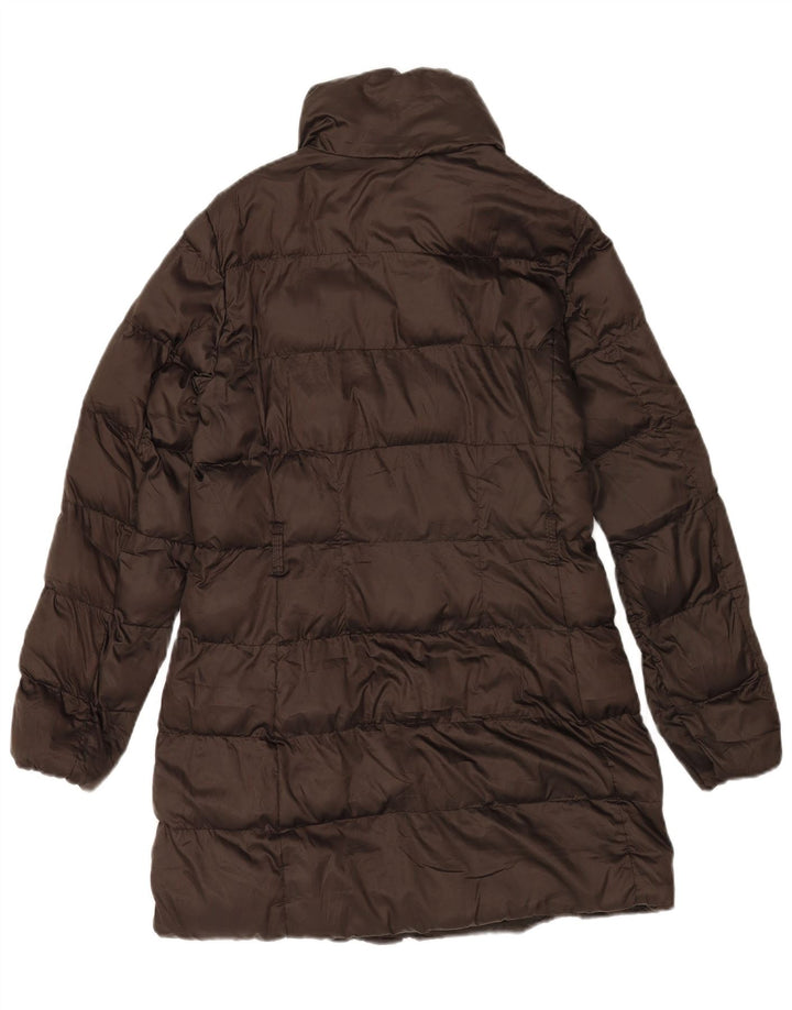 Massimo Dutti Womens Padded Coat UK 14 Medium Brown Polyester