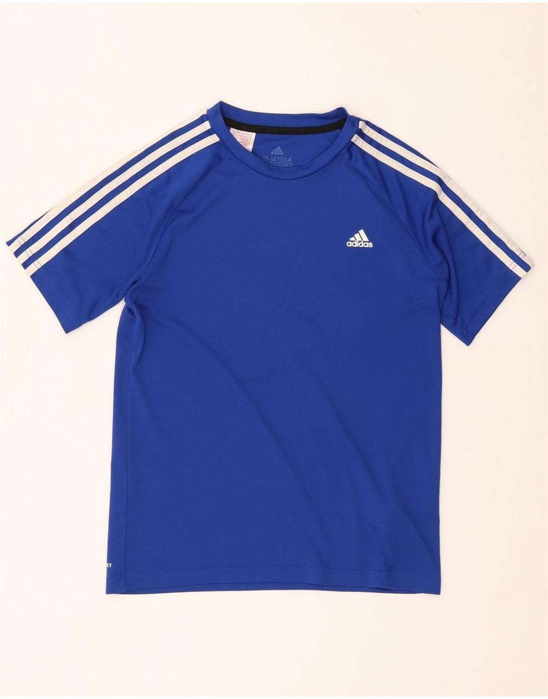 ADIDAS Boys Aeroready T-Shirt Top 13-14 Years  Blue Polyester