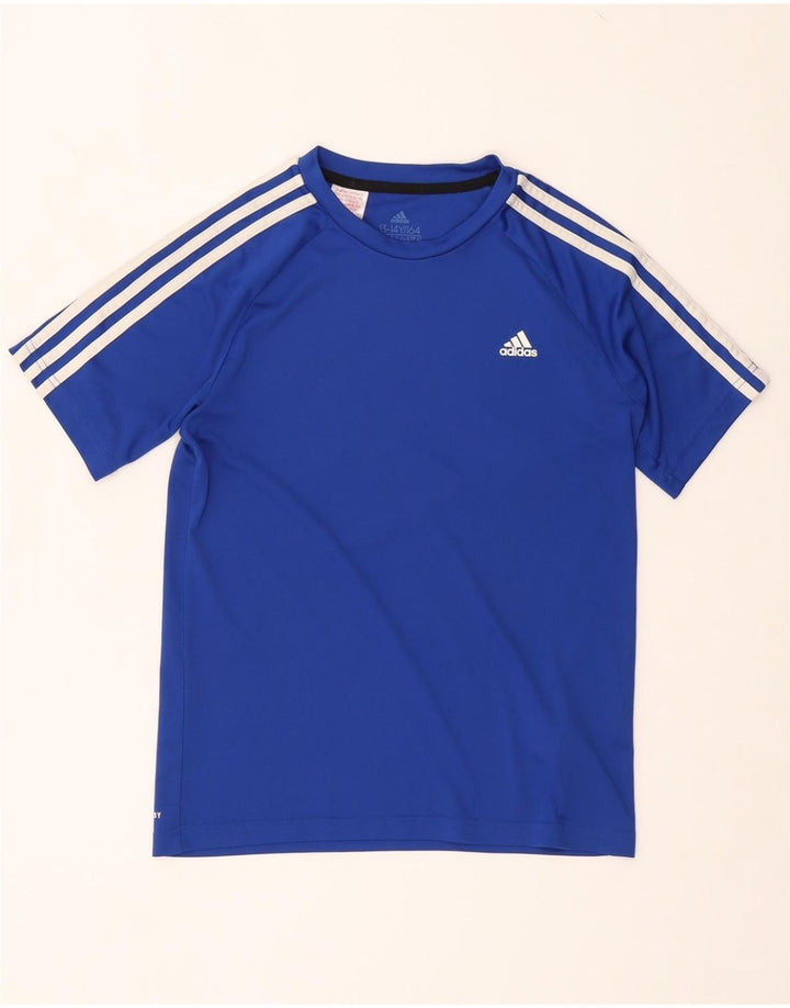 ADIDAS Boys Aeroready T-Shirt Top 13-14 Years  Blue Polyester