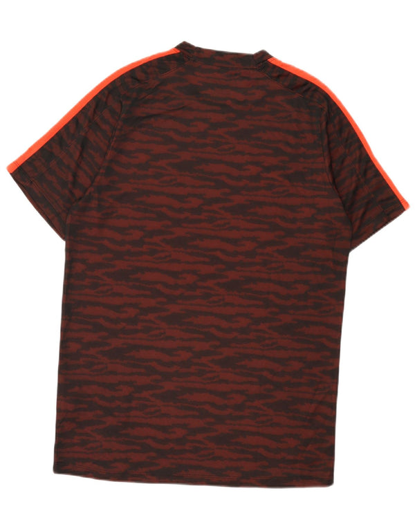 Nike Mens Dri Fit T-Shirt Top Medium Burgundy Animal Print Polyester