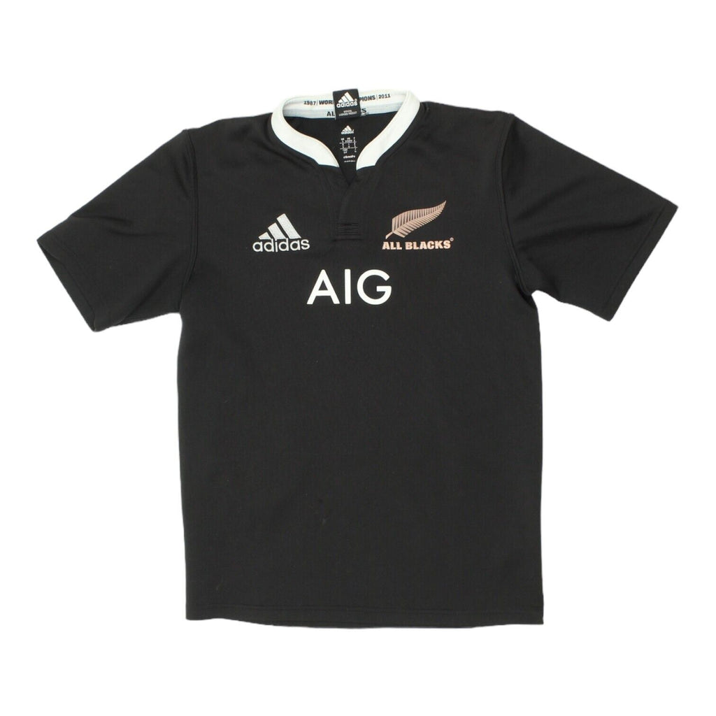 New Zealand All Blacks Adidas 2013 Mens Black Rugby Shirt | Sportswear VTG | Vintage Messina Hembry | Thrift | Second-Hand Messina Hembry | Used Clothing | Messina Hembry 