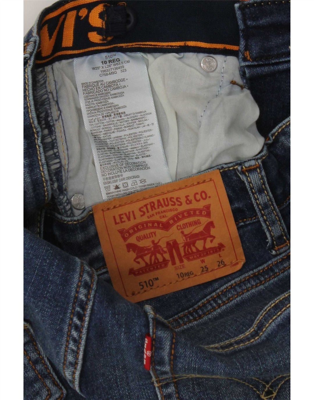 Levi's Boys 510 Skinny Jeans 9-10 Years Blue Cotton