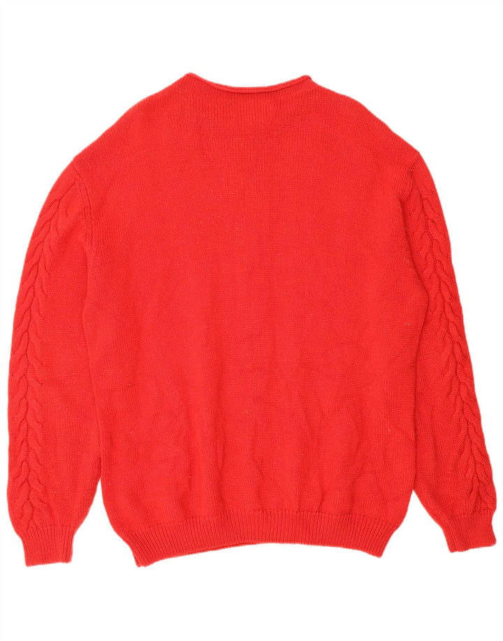 Les Copains Mens Turtle Neck Jumper Sweater IT 52 Large Red Virgin Wool