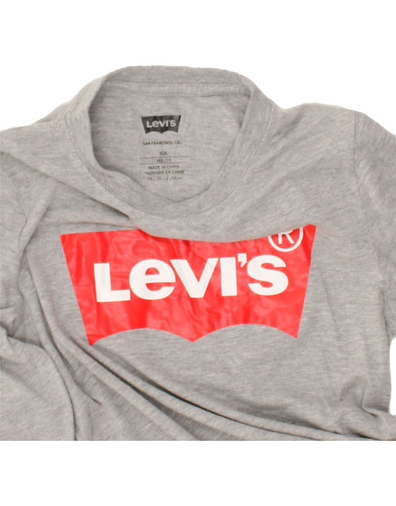 LEVI'S Boys Graphic Top Long Sleeve 9-10 Years Grey Cotton | Vintage Levi's | Thrift | Second-Hand Levi's | Used Clothing | Messina Hembry 