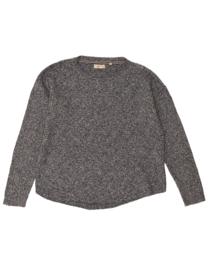 Fat Face Womens Crew Neck Jumper Sweater UK 12 Medium Grey Cotton