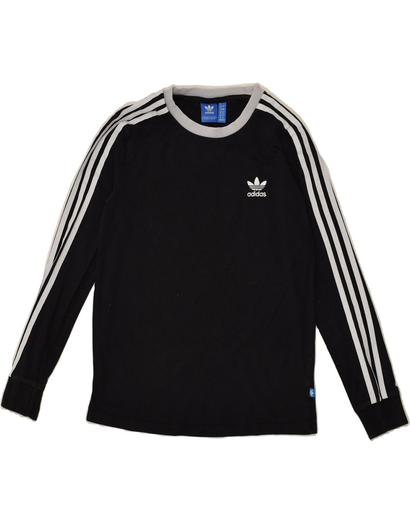 ADIDAS Womens Top Long Sleeve UK 8 Small  Black Cotton | Vintage Adidas | Thrift | Second-Hand Adidas | Used Clothing | Messina Hembry 