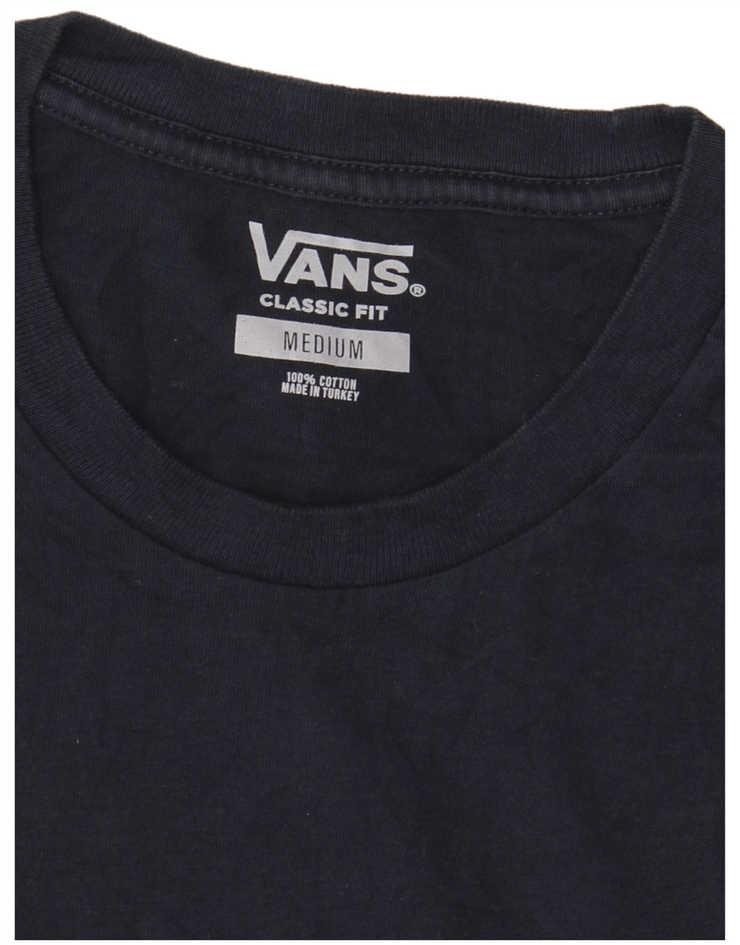 Vans Mens Classic Fit Graphic T-Shirt Top Medium Navy Blue Cotton