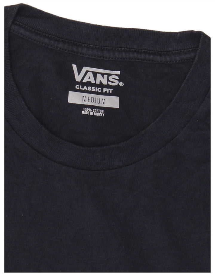 Vans Mens Classic Fit Graphic T-Shirt Top Medium Navy Blue Cotton