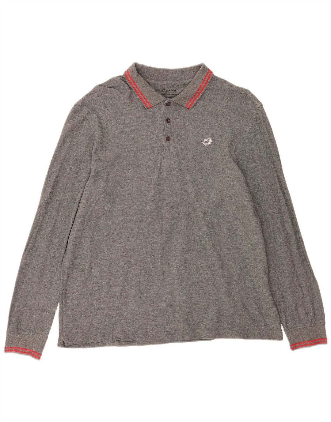 Lotto Mens Long Sleeve Polo Shirt 2XL Grey