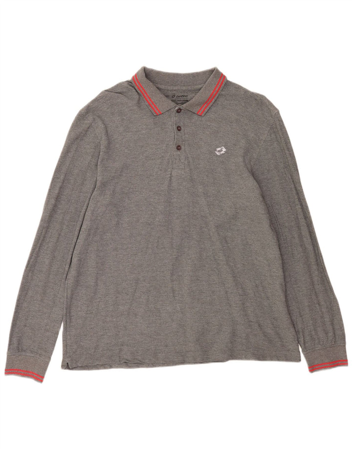 Lotto Mens Long Sleeve Polo Shirt 2XL Grey