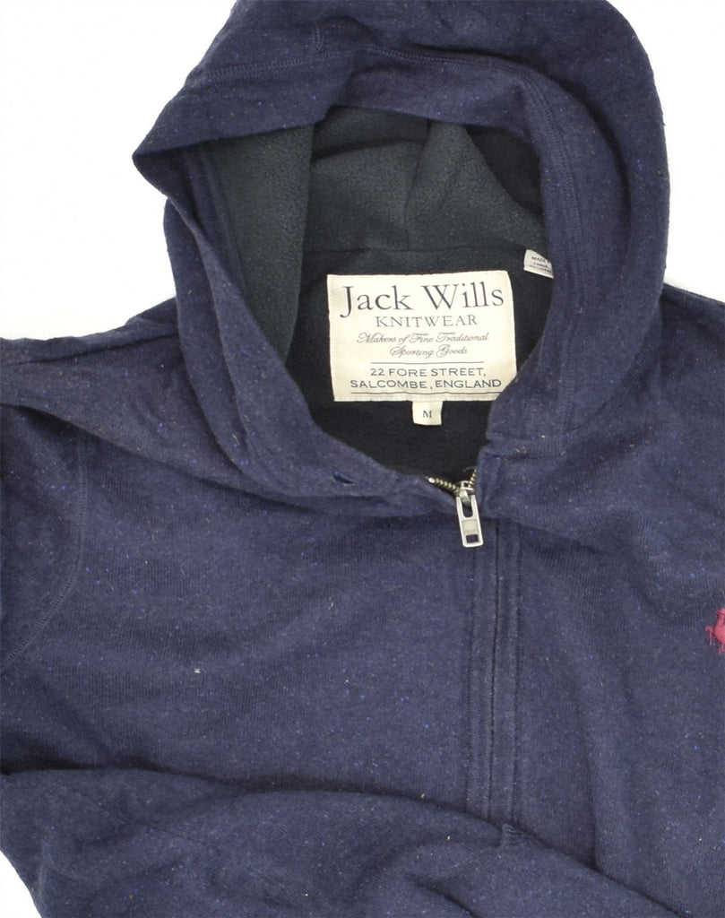 JACK WILLS Mens Zip Hoodie Sweater Medium Navy Blue Wool | Vintage Jack Wills | Thrift | Second-Hand Jack Wills | Used Clothing | Messina Hembry 