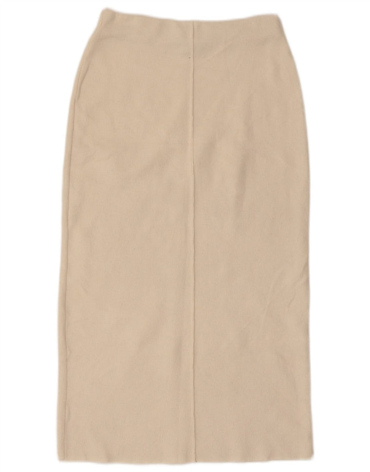 Zara Womens Knit Midi Skirt Small W26  Off White