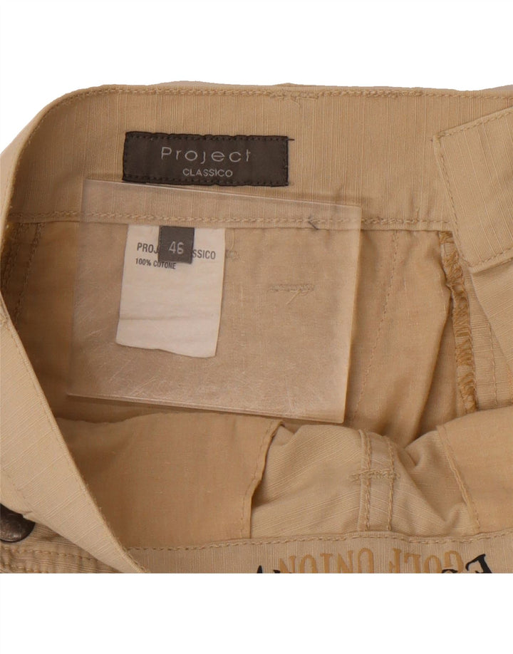 PROJECT Womens Cargo Shorts IT 46 W32 Beige Cotton Vintage Project and Second-Hand Project from Messina Hembry 