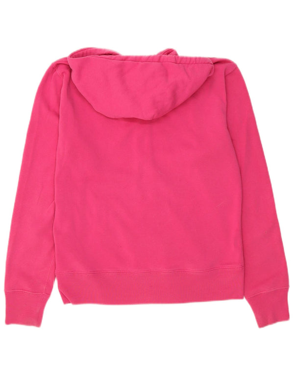Ralph Lauren Womens Zip Hoodie Sweater UK 14 Medium Pink Cotton
