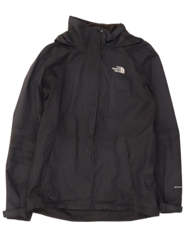 The North Face Womens Hooded Rain Jacket UK 14 Medium Black Polyester