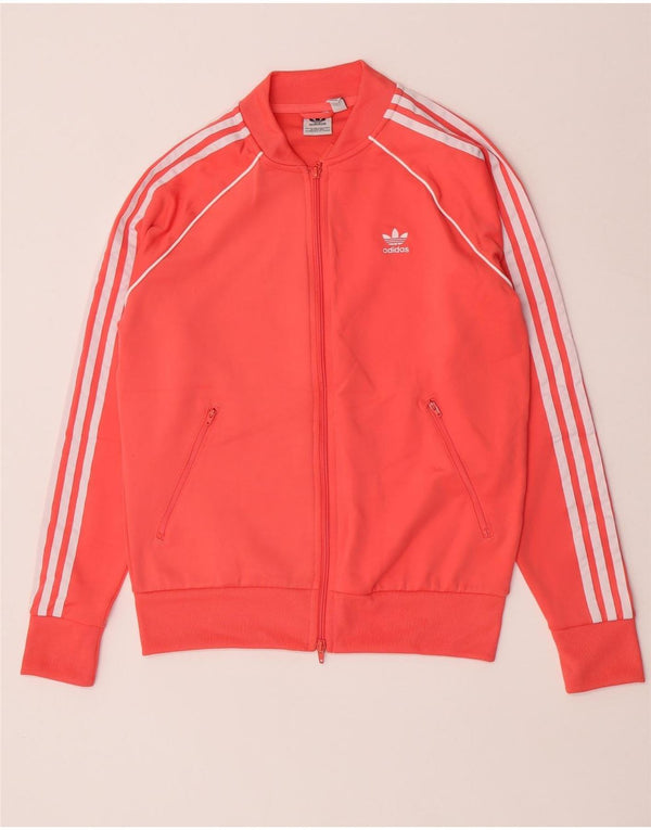 Adidas Womens Tracksuit Top Jacket UK 14 Large  Pink Polyester