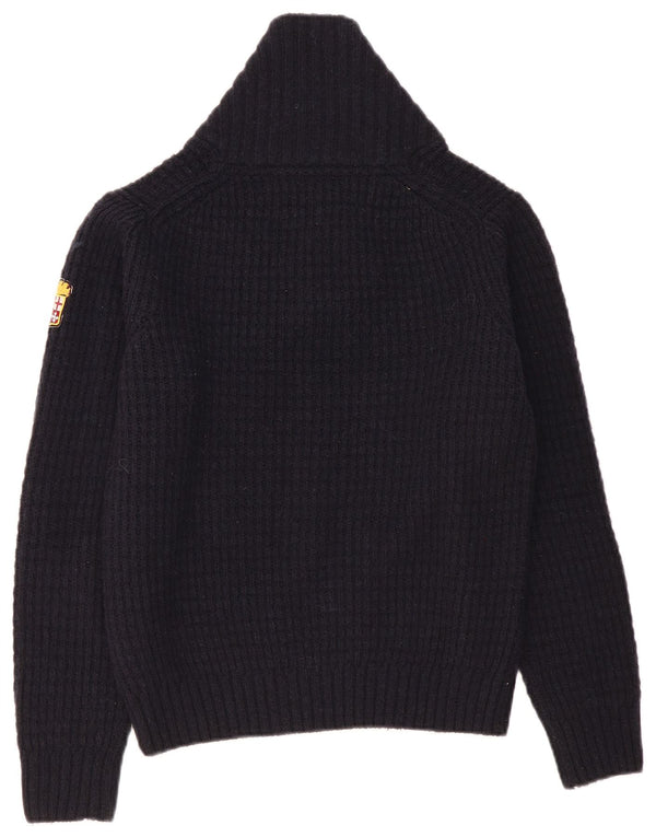 MARINA MILITARE Womens Shawl Neck Jumper Sweater UK 10 Small Navy Blue