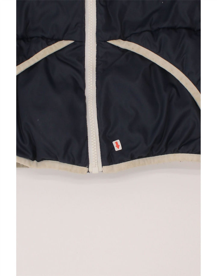 Benetton Boys Hooded Padded Gilet 6-7 Years Small  Navy Blue Polyester