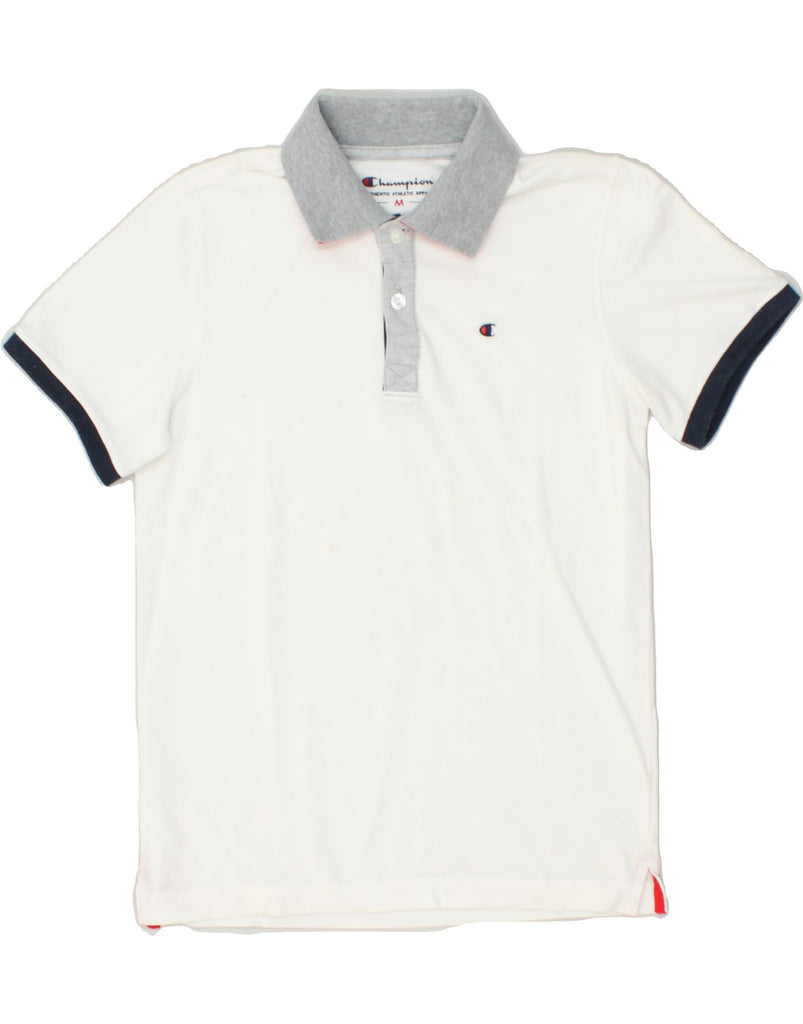 CHAMPION Boys Polo Shirt 9-10 Years Medium White | Vintage Champion | Thrift | Second-Hand Champion | Used Clothing | Messina Hembry 