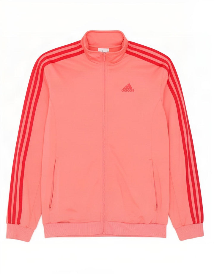 Adidas Girls Tracksuit Top Jacket 13-14 Years Pink Polyester