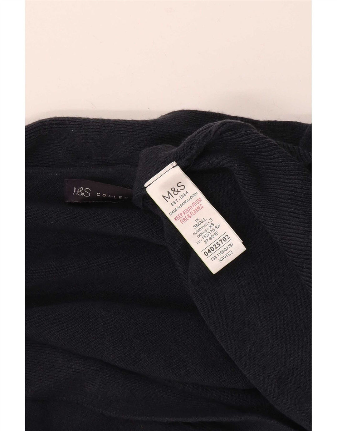 Marks & Spencer Womens Open Cardigan Sweater Small Navy Blue Acrylic