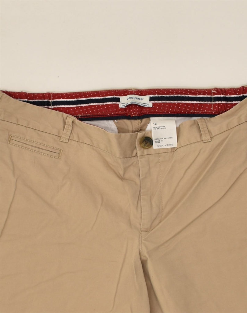 DOCKERS Womens Slightly Curvy Chino Shorts US 12 Large W32 Beige Cotton | Vintage Dockers | Thrift | Second-Hand Dockers | Used Clothing | Messina Hembry 