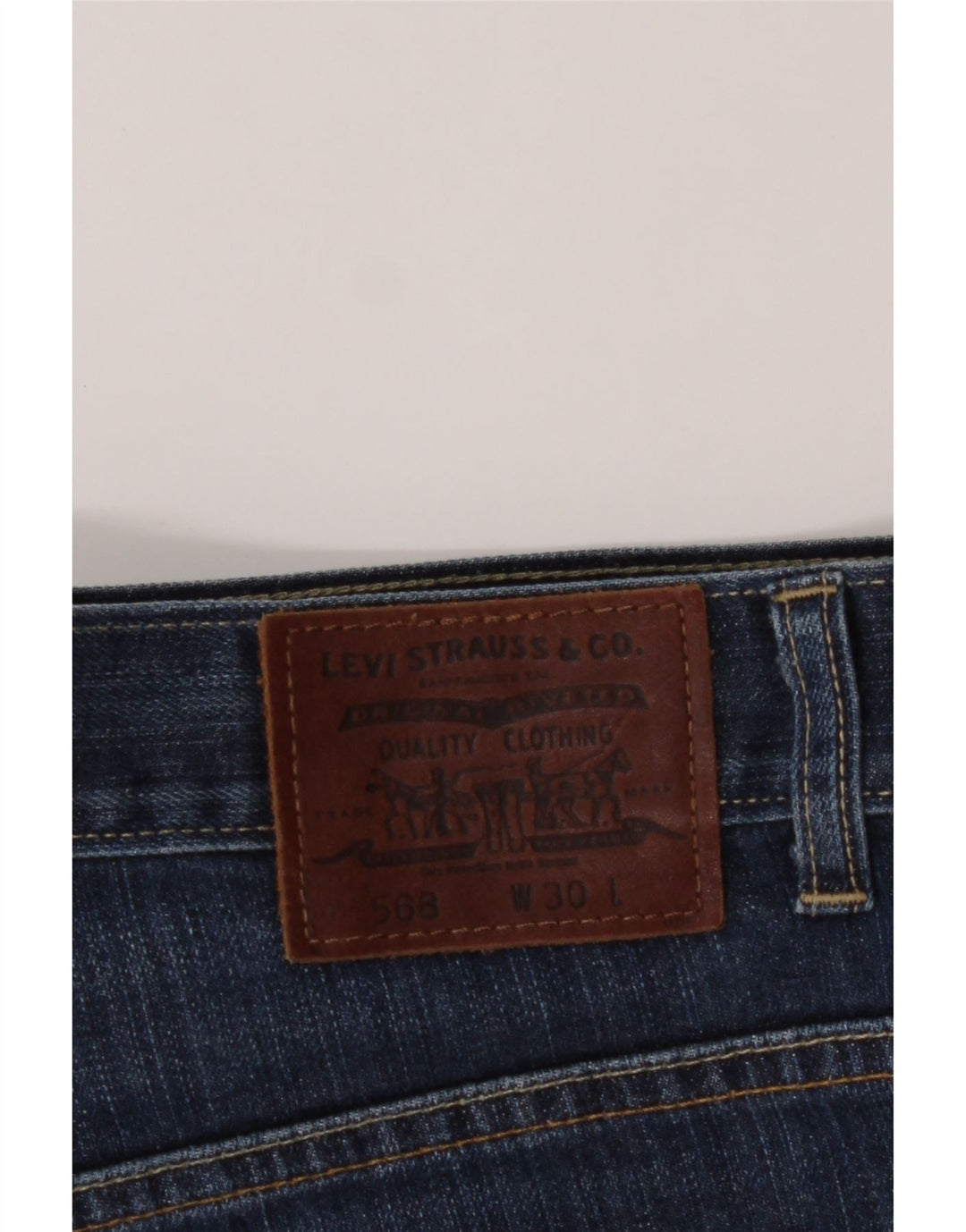 LEVI'S Womens 568 Denim Shorts W30 Medium Blue Cotton Vintage Levi's and Second-Hand Levi's from Messina Hembry 