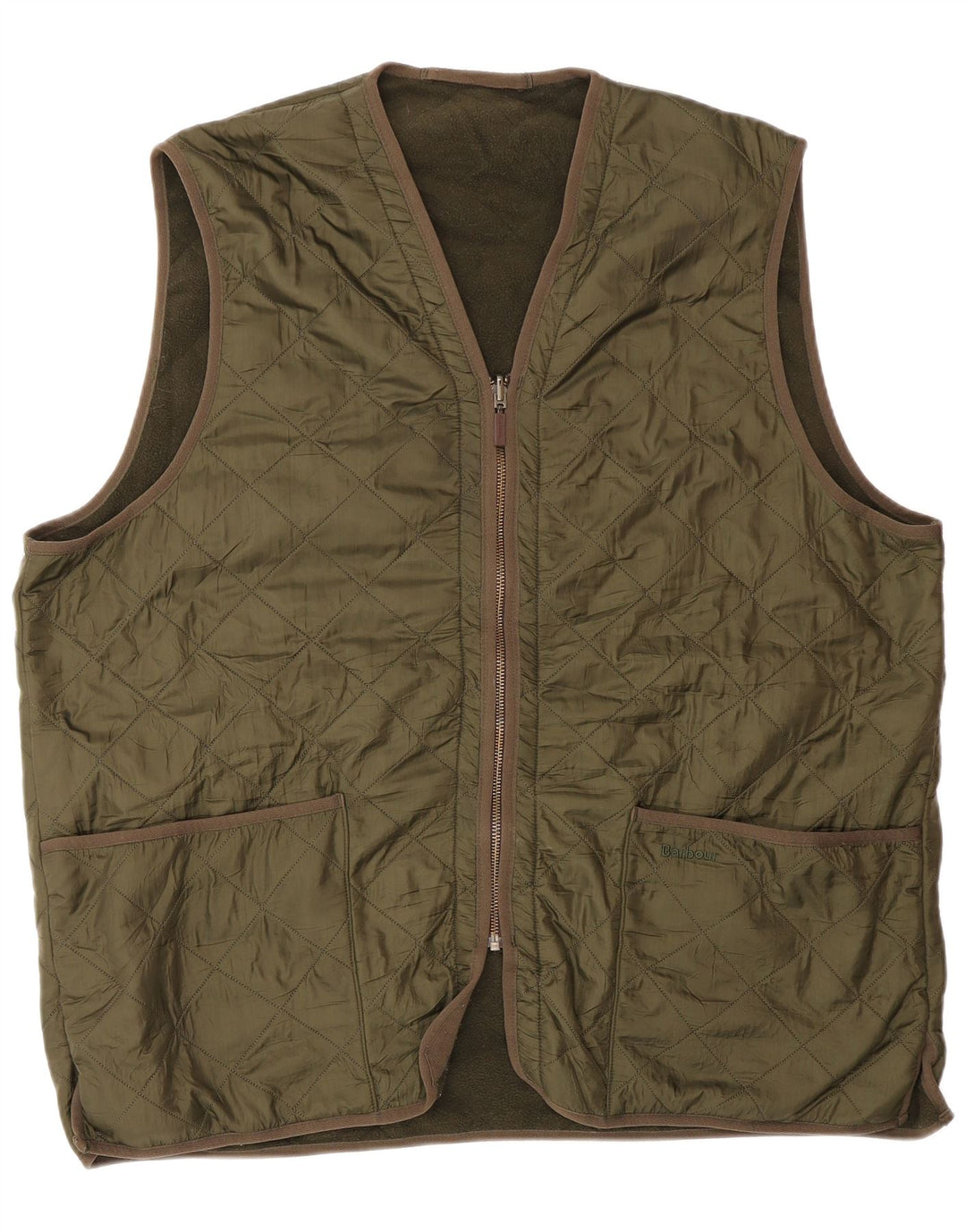 BARBOUR Mens Quilted Gilet UK 42 XL Green Polyamide