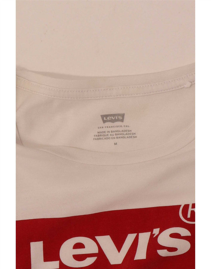 Levi's Womens Graphic T-Shirt Top UK 12 Medium White