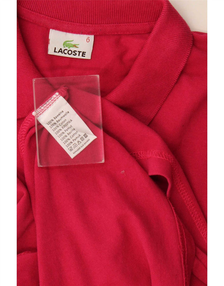 Lacoste Mens Polo Shirt Size 6 XL Pink Cotton