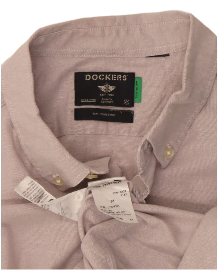 Dockers Mens Slim Shirt Medium Pink Cotton