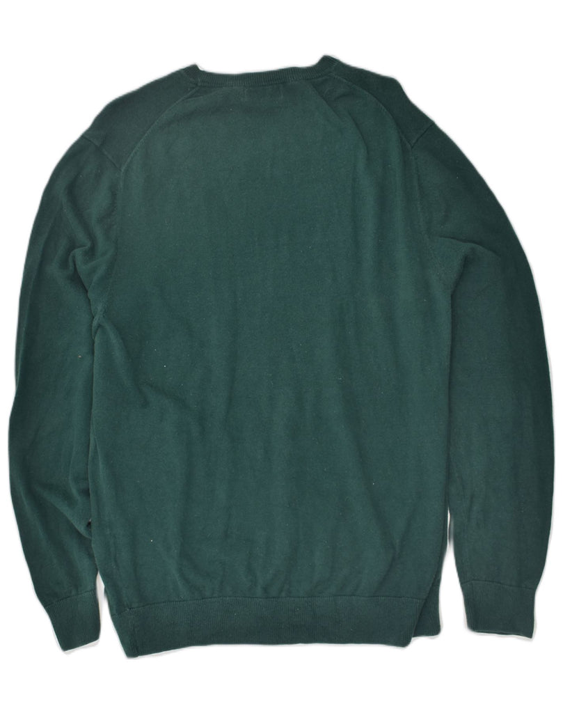 NAUTICA Mens V-Neck Jumper Sweater Large Green Cotton | Vintage Nautica | Thrift | Second-Hand Nautica | Used Clothing | Messina Hembry 