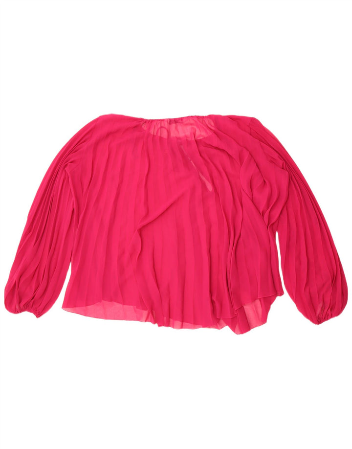 Zara Womens Long Sleeve Oversized Blouse Top UK 16 Large Pink
