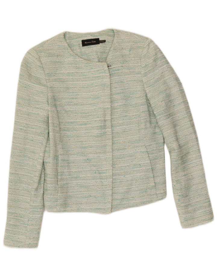 Massimo Dutti Womens Full Zip Blazer Jacket EU 38 Small Green Flecked